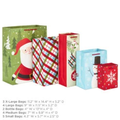 Hallmark Assorted Sizes And Designs 18-Pack Christmas Gift Bags -Hallmark online Shop 18 Assorted Sizes and Designs Christmas Gift Bags 5XGB1409 03
