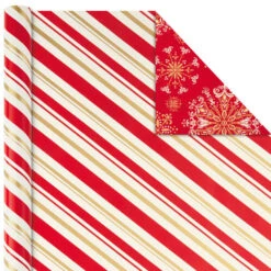 Hallmark Red And Gold 3-Pack Reversible Christmas Wrapping Paper, 120 Sq. Ft. 12 Hallmark Red And Gold 3-Pack Reversible Christmas Wrapping Paper, 120 Sq. Ft. -Hallmark online Shop 3Pack Red and Gold Reversible Christmas Wrapping Paper 5JXW1029 05