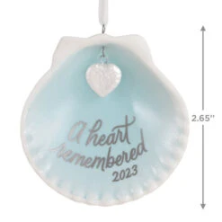 Hallmark A Heart Remembered 2023 Porcelain Ornament -Hallmark online Shop A Heart Remembered Seashell Keepsake Ornament 1799QHX3037 03