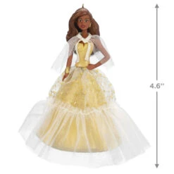 Hallmark 2023 Black Holiday Barbie™ Ornament -Hallmark online Shop African American Holiday Barbie Keepsake Ornament 2199QXR8217 03