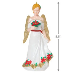 Hallmark Christmas Angels Good Cheer Ornament -Hallmark online Shop Angel in Red Flowers Dress Keepsake Ornament 2499QXR8267 03