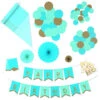 Hallmark Color Pop Party Decor Kit, Aqua And Gold -Hallmark online Shop Aqua and Gold Party Supplies Banner Decorations 5CLP1017 01