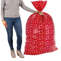 Hallmark Snowmen On Blue And Snowflakes On Red 2-Pack Giant Plastic Christmas Gift Bags -Hallmark online Shop Assorted Giant Plastic Christmas Gift Bags 5XGB1452 07