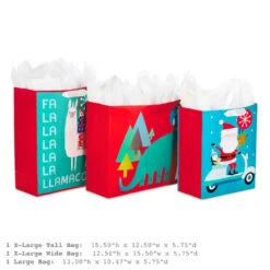 Hallmark 13" And 15.5" Assorted Kids 3-Pack Christmas Gift Bags With Tissue Paper 10 Hallmark 13" And 15.5" Assorted Kids 3-Pack Christmas Gift Bags With Tissue Paper -Hallmark online Shop Assorted L and XL Kids Christmas Gift Bags 5XGB4896 03