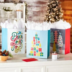 Hallmark 17" Assorted Mod Designs 3-Pack XXL Christmas Gift Bags -Hallmark online Shop Assorted XXL Mod Designs Christmas Gift Bags 5XGB1400 02