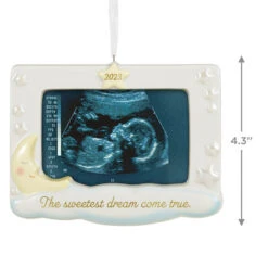 Hallmark Sweetest Dream Come True 2023 Porcelain Photo Frame Ornament -Hallmark online Shop Baby Sonogram Picture Frame Keepsake Ornament 1999QHX3117 03