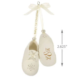 Baby's First Christmas Monogram Booties Porcelain Personalized Ornament -Hallmark online Shop Babys First Christmas Monogram Booties Porcelain Personalized Ornament 2299QHE1924B2 03