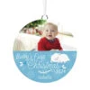 Hallmark Baby's First Christmas Personalized Text And Horizontal Photo Ceramic Ornament -Hallmark online Shop Babys First Personalized Round Christmas Ornament 1999QHE1711B24 01