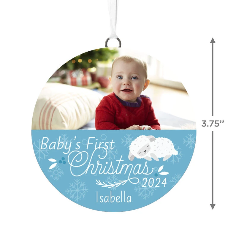 Hallmark Baby's First Christmas Personalized Text And Horizontal Photo Ceramic Ornament 5 Hallmark Baby's First Christmas Personalized Text And Horizontal Photo Ceramic Ornament - Image 3