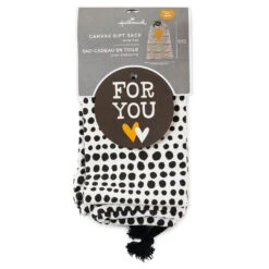 Hallmark 28" Black Dots With Heart Fabric Gift Bag With Tag -Hallmark online Shop Black Dots With Heart Fabric Gift Bag With Tag 1499EGB7347 04