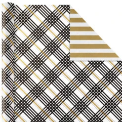 Hallmark Black And Gold 4-Pack Reversible Holiday Wrapping Paper Assortment, 150 Sq. Ft. -Hallmark online Shop Black and Gold Reversible Wrapping Paper Assortment 5JXW1737 04