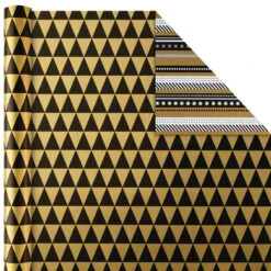 Hallmark Black And Gold 4-Pack Reversible Holiday Wrapping Paper Assortment, 150 Sq. Ft. -Hallmark online Shop Black and Gold Reversible Wrapping Paper Assortment 5JXW1737 05