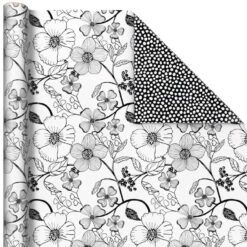Hallmark Black And White Prints 3-Pack Reversible Wrapping Paper, 75 Sq. Ft. Total 13 Hallmark Black And White Prints 3-Pack Reversible Wrapping Paper, 75 Sq. Ft. Total -Hallmark online Shop Black and White Prints 3Pack Reversible Gift Wrap 5EWR6401 05