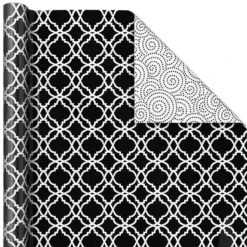 Hallmark Black And White Prints 3-Pack Reversible Wrapping Paper, 75 Sq. Ft. Total 14 Hallmark Black And White Prints 3-Pack Reversible Wrapping Paper, 75 Sq. Ft. Total -Hallmark online Shop Black and White Prints 3Pack Reversible Gift Wrap 5EWR6401 06