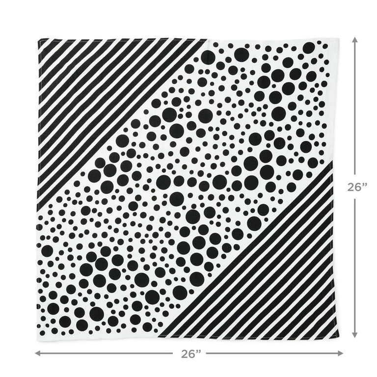 Hallmark 26" Black-and-White Fabric Gift Wrap With Elastic Band 6 Hallmark 26" Black-and-White Fabric Gift Wrap With Elastic Band - Image 4