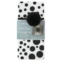 Hallmark 26" Black-and-White Fabric Gift Wrap With Elastic Band 13 Hallmark 26" Black-and-White Fabric Gift Wrap With Elastic Band -Hallmark online Shop BlackandWhite Square Flat Wrapping Cloth 1299EJR6377 06