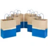 Hallmark 13" Blue And Kraft Paper 6-Pack Gift Bag 1 Hallmark 13" Blue And Kraft Paper 6-Pack Gift Bag -Hallmark online Shop Blue and Kraft Paper 6Pack Large Gift Bags 5EGB6399 01