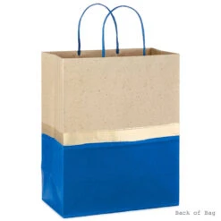 Hallmark 13" Blue And Kraft Paper 6-Pack Gift Bag -Hallmark online Shop Blue and Kraft Paper 6Pack Large Gift Bags 5EGB6399 04