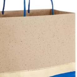 Hallmark 13" Blue And Kraft Paper 6-Pack Gift Bag -Hallmark online Shop Blue and Kraft Paper 6Pack Large Gift Bags 5EGB6399 05