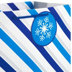 Hallmark Blue And Silver 8-Pack Holiday Gift Bags, Assorted Sizes And Designs -Hallmark online Shop Blue and Silver Holiday Gift Bags Bulk Pack XGB4895 04