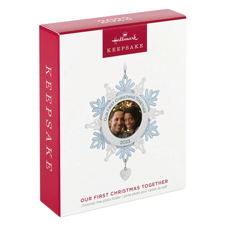 Hallmark Our First Christmas Together Snowflake 2023 Photo Frame Ornament 6 Hallmark Our First Christmas Together Snowflake 2023 Photo Frame Ornament - Image 4