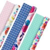 Hallmark Bright Florals 3-Pack Reversible Wrapping Paper, 120 Sq. Ft. Total -Hallmark online Shop Bright Flowers 3Pack Reversible Wrapping Paper 5EWR2433 01