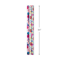 Hallmark Bright Florals 3-Pack Reversible Wrapping Paper, 120 Sq. Ft. Total -Hallmark online Shop Bright Flowers 3Pack Reversible Wrapping Paper 5EWR2433 03