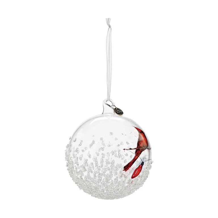Cardinals On Light String 2023 Blown Glass Ornament 4 Cardinals On Light String 2023 Blown Glass Ornament - Image 2