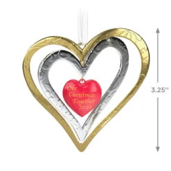 Hallmark Our Christmas Together 2023 Metal Ornament -Hallmark online Shop Christmas Together Metal Hearts Keepsake Ornament 1899QGO2889 03