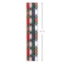 Hallmark Classic Plaids 4-Pack Wrapping Paper Assortment, 120 Sq. Ft. 17 Hallmark Classic Plaids 4-Pack Wrapping Paper Assortment, 120 Sq. Ft. -Hallmark online Shop Classic Plaids Christmas Wrapping Paper Assortment 5JXW1040 08