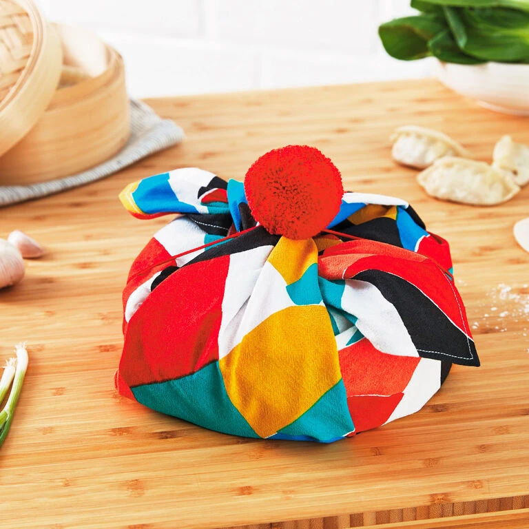 Hallmark 26" Colorful Abstract Fabric Gift Wrap With Elastic Band 4 Hallmark 26" Colorful Abstract Fabric Gift Wrap With Elastic Band - Image 2