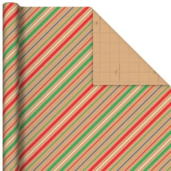 Hallmark Colorful Christmas 4-Pack Kraft Wrapping Paper Assortment, 88 Sq. Ft. -Hallmark online Shop Colorful Christmas Assortment Kraft Wrapping Paper 5JXW1212 05