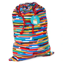 Hallmark 28" Colorful Stripes Fabric Gift Bag With Tag