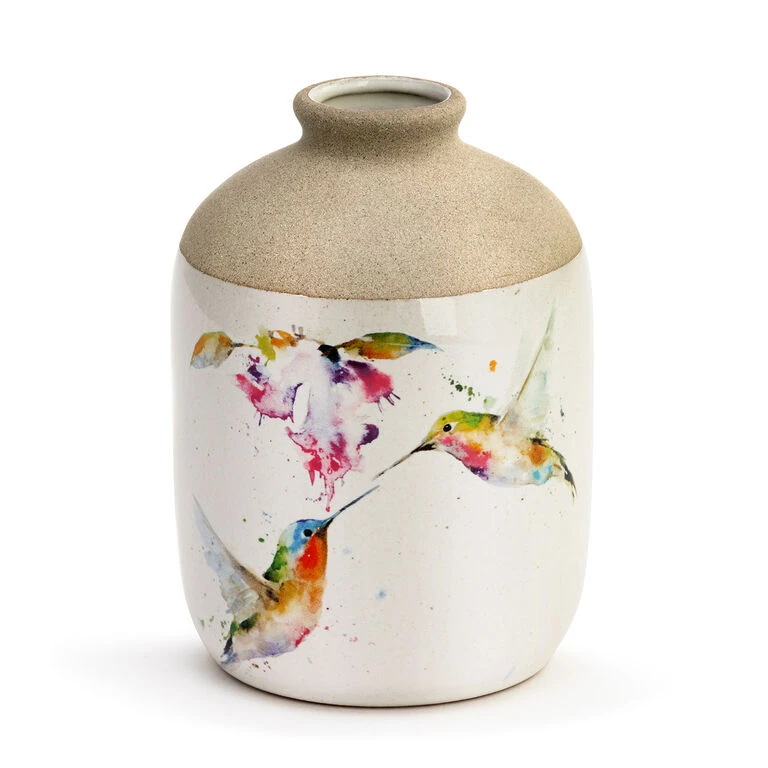 Demdaco Hummingbirds In Flight Ceramic Vase 3 Demdaco Hummingbirds In Flight Ceramic Vase