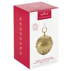 Hallmark 50th Anniversary Ring In The Season Special Edition Metal Bell Ornament 11 Hallmark 50th Anniversary Ring In The Season Special Edition Metal Bell Ornament -Hallmark online Shop Gold Jingle Bell Keepsake Ornament 2899QGO2989 04