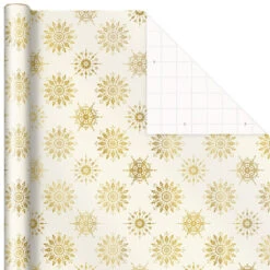 Hallmark Gold And White 6-Pack Holiday Wrapping Paper Assortment, 180 Sq. Ft. -Hallmark online Shop Gold and White Christmas Wrapping Paper Assortment 5JXW1086 05