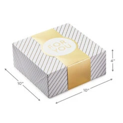 Hallmark 10" Gold And White Striped 2-Pack Gift Boxes With Bands -Hallmark online Shop Gold and White Striped 2Pack Gift Boxes With Bands 5EBC1226 04