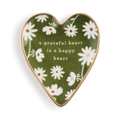 Demdaco Grateful Art Heart Trinket Dish
