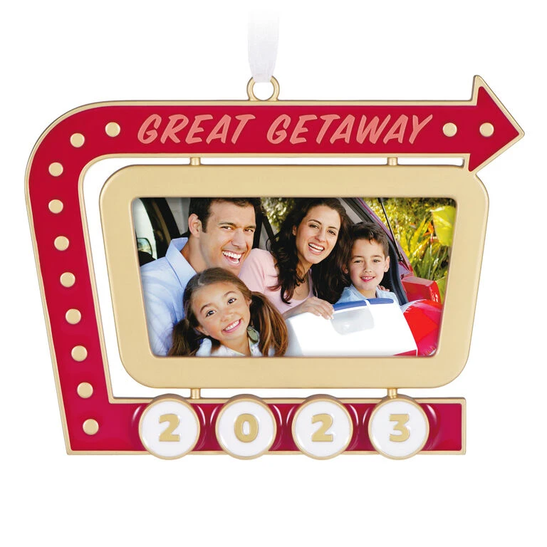 Hallmark Great Getaway 2023 Metal Photo Frame Ornament 3 Hallmark Great Getaway 2023 Metal Photo Frame Ornament