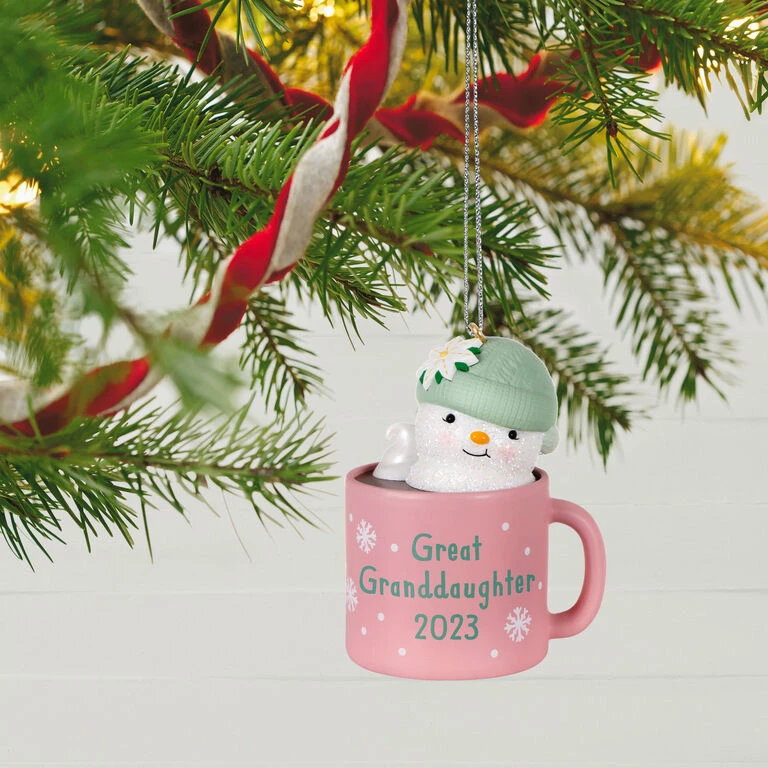 Hallmark Great-Granddaughter Hot Cocoa Mug 2023 Ornament 4 Hallmark Great-Granddaughter Hot Cocoa Mug 2023 Ornament - Image 2