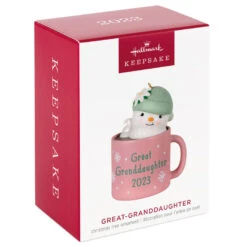 Hallmark Great-Granddaughter Hot Cocoa Mug 2023 Ornament 11 Hallmark Great-Granddaughter Hot Cocoa Mug 2023 Ornament -Hallmark online Shop GreatGranddaughter Snowman in Mug Keepsake Ornament 1399QGO2559 04