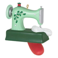 Hallmark Sew Very Merry! Ornament -Hallmark online Shop Green Sewing Machine and Stocking Keepsake Ornament 1799QGO2927 06