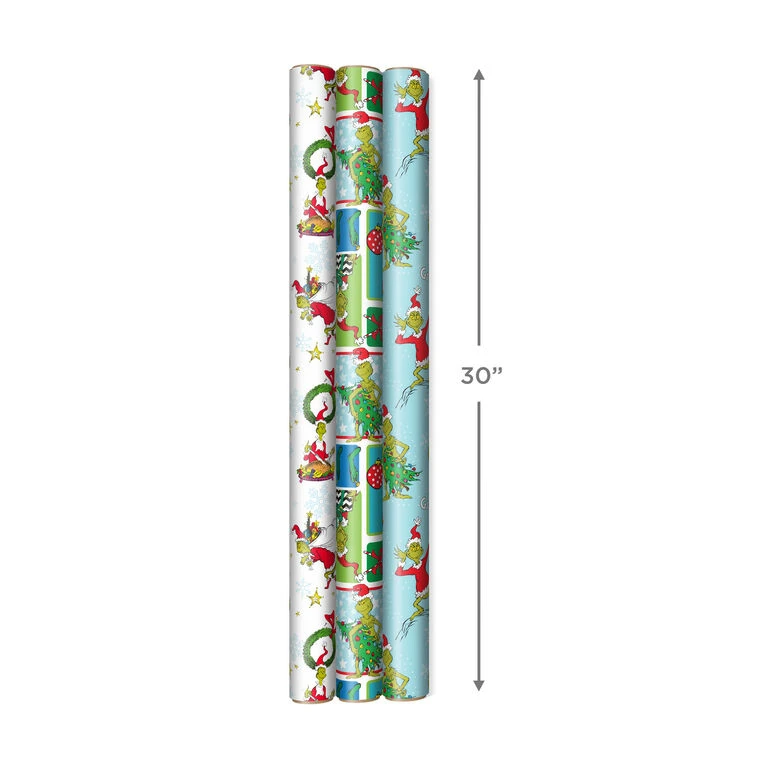 Hallmark Dr. Seuss™ Grinch 3-Pack Christmas Wrapping Paper Assortment, 105 Sq. Ft. 6 Hallmark Dr. Seuss™ Grinch 3-Pack Christmas Wrapping Paper Assortment, 105 Sq. Ft. - Image 4