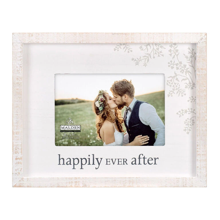 Malden Happily Ever After Rustic White Wood Picture Frame, 4x6 3 Malden Happily Ever After Rustic White Wood Picture Frame, 4x6