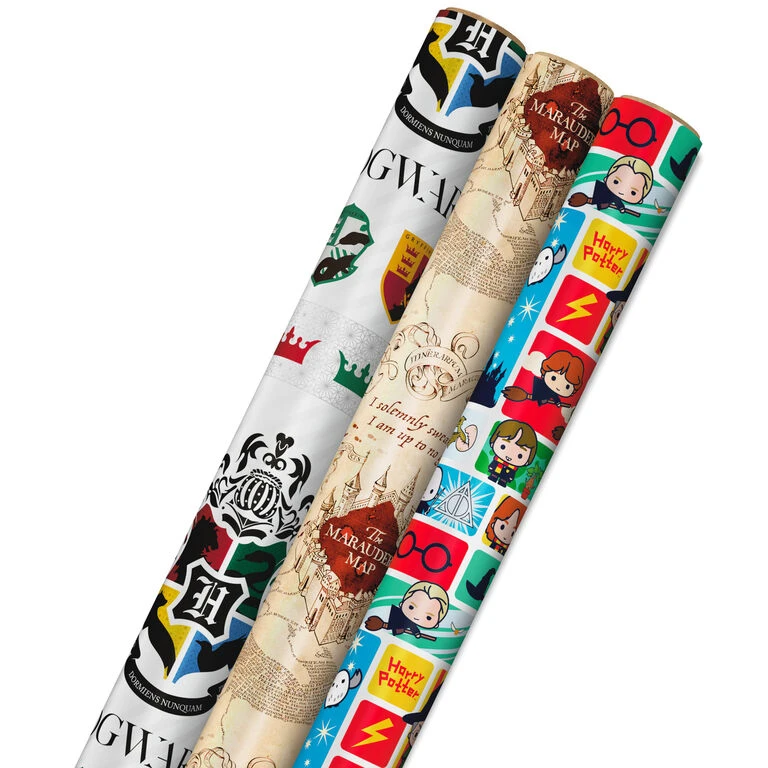 Hallmark Harry Potter™ 3-Pack Assorted Wrapping Paper, 60 Sq. Ft. Total 3 Hallmark Harry Potter™ 3-Pack Assorted Wrapping Paper, 60 Sq. Ft. Total