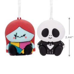 Better Together Disney Tim Burton's The Nightmare Before Christmas Jack And Sally Magnetic Hallmark Ornaments, Set Of 2 -Hallmark online Shop Jack Skellington and Sally Christmas Ornaments 3HCM2400 03