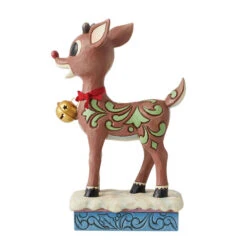 Enesco Jim Shore Rudolph With Jingle Bell Figurine, 7.28" -Hallmark online Shop Jim Shore Rudolph Reindeer Jingle Bell Figurine 6012716 02