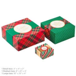 Hallmark Joy To You 3-Pack Christmas Gift Boxes, Assorted Sizes And Designs -Hallmark online Shop Joy to You Assorted Christmas Gift Boxes 55XBC1128 03