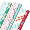 Hallmark Winter Friends 3-Pack Reversible Kids Christmas Wrapping Paper Assortment, 120 Sq. Ft. -Hallmark online Shop Kids Reversible Christmas Gift Wrap Assortment 5JXW1073 01