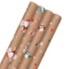 Hallmark Kraft Assorted 4-Pack Christmas Wrapping Paper, 88 Sq. Ft. -Hallmark online Shop Kraft Christmas Wrapping Paper for Kids JXW1085 01